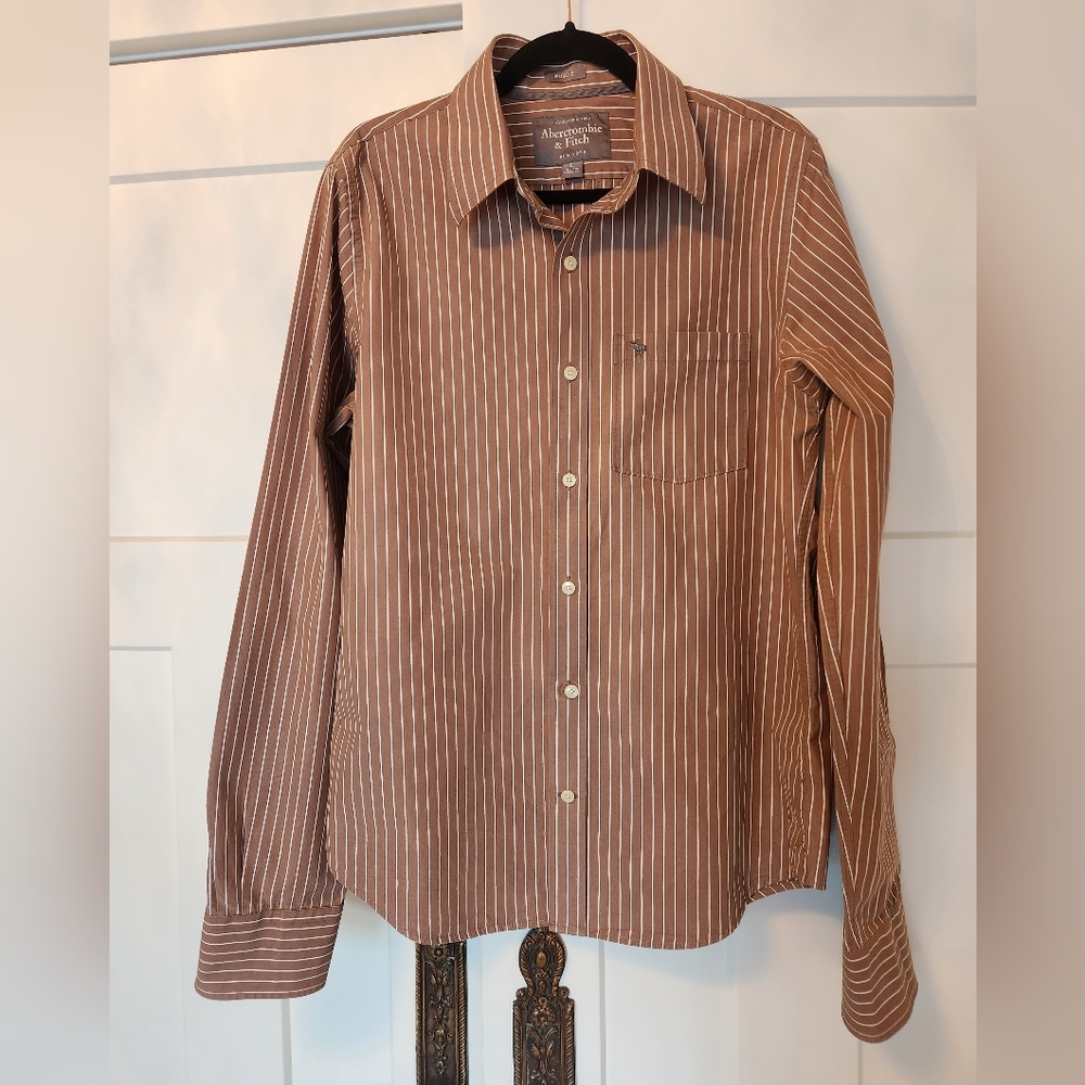 Abercrombie & Fitch Men's Dress Shirt sz L button down long sleeve classic prepp